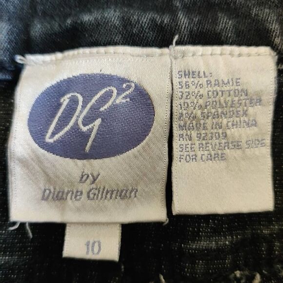DG2 by Diane Gilman black moto jeans sz 10 - Picture 10 of 10